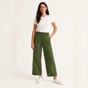 Madewell Pull on Wide Leg Pants Olive Green Size Medium